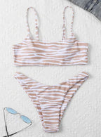 Women's Zebra Stripe Two Piece Bikini Set