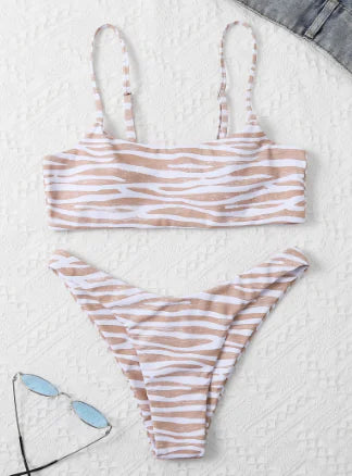Women's Zebra Stripe Two Piece Bikini Set Main image