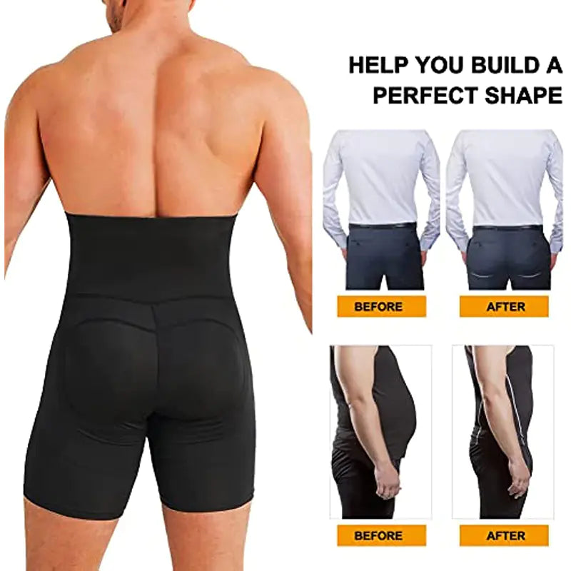 Men's High Waisted Tummy Control Compression Shorts Main image