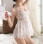 Women's Lace Lingerie & Mesh Nightgown Set