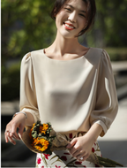 Women's  Silky Satin Half Sleeve T Shirt