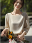 Women's  Silky Satin Half Sleeve T Shirt