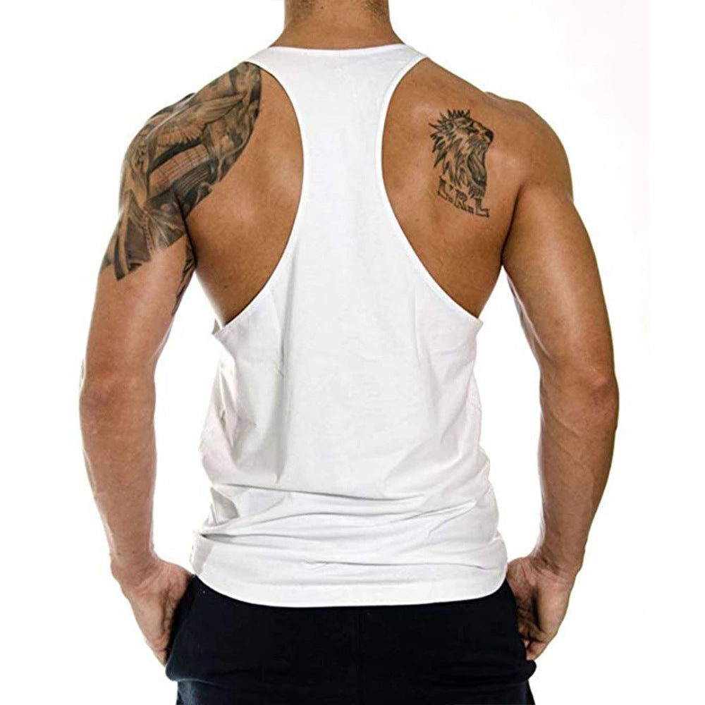 Men's Fitness Elastic Muscle Wide Shoulder Tank Top Secondary image