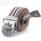 Men's Skull Automatic Buckle Canvas Belt (Wholesale)