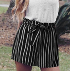Women's Striped Bowknot Shorts