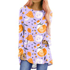Women's Halloween Printed Long Sleeved T Shirt