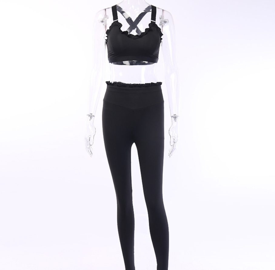 Women's Lace Edge Activewear Yoga Set