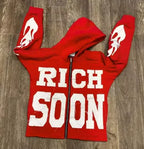 Letter Embroidered Oversized Hoodie Men
