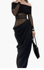 Women's Off Shoulder Semi Sheer Maxi Dress