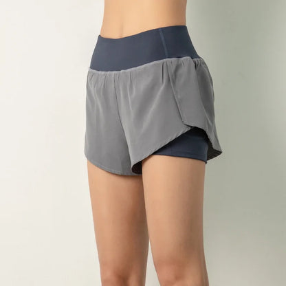 Women's Double Shorts Side Pocket Running Shorts