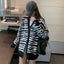Women's Zebra Print Knitted Cardigan - Loose V-Neck