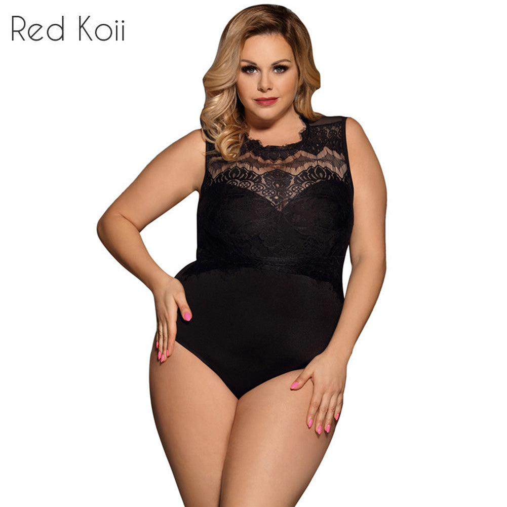 Women's Plus Size Lace Lingerie Set Women's Lingerie Unbranded Black M