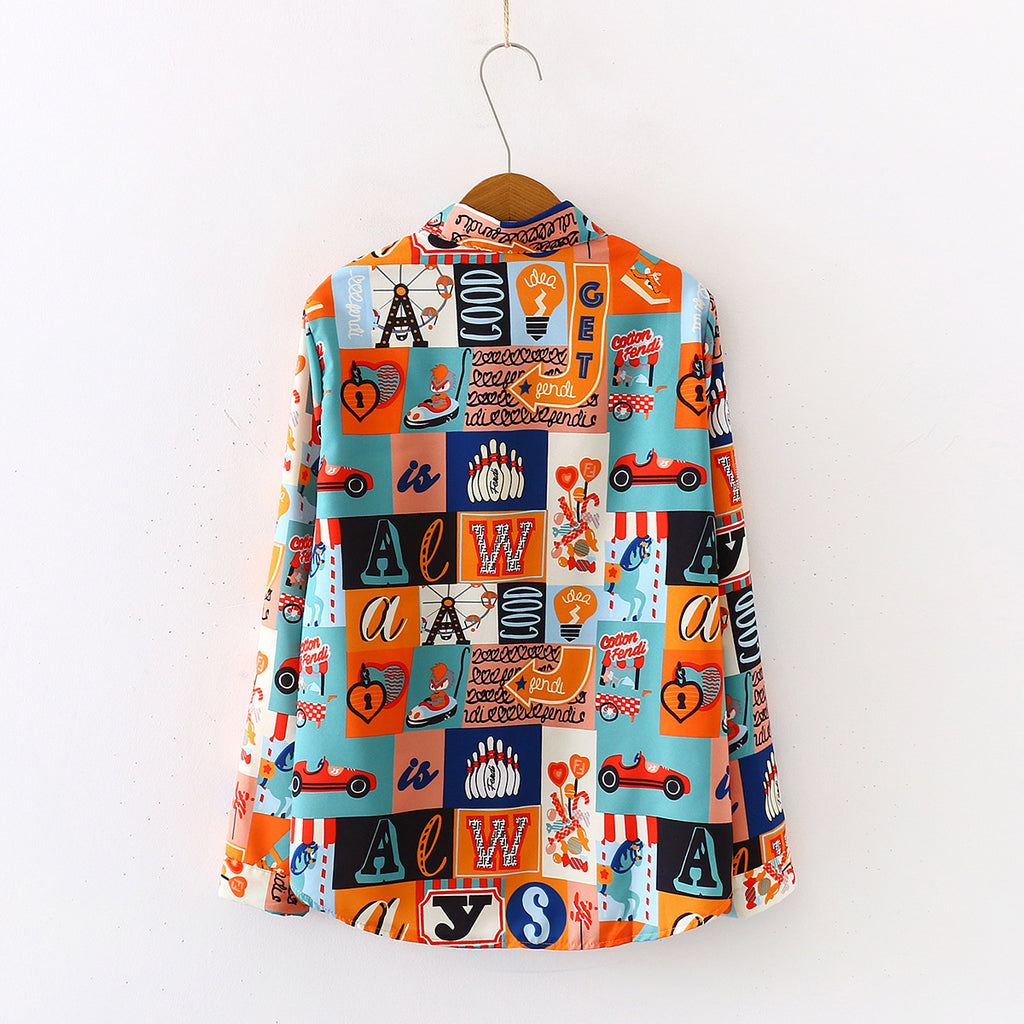 Women's Printed Collared Shirt