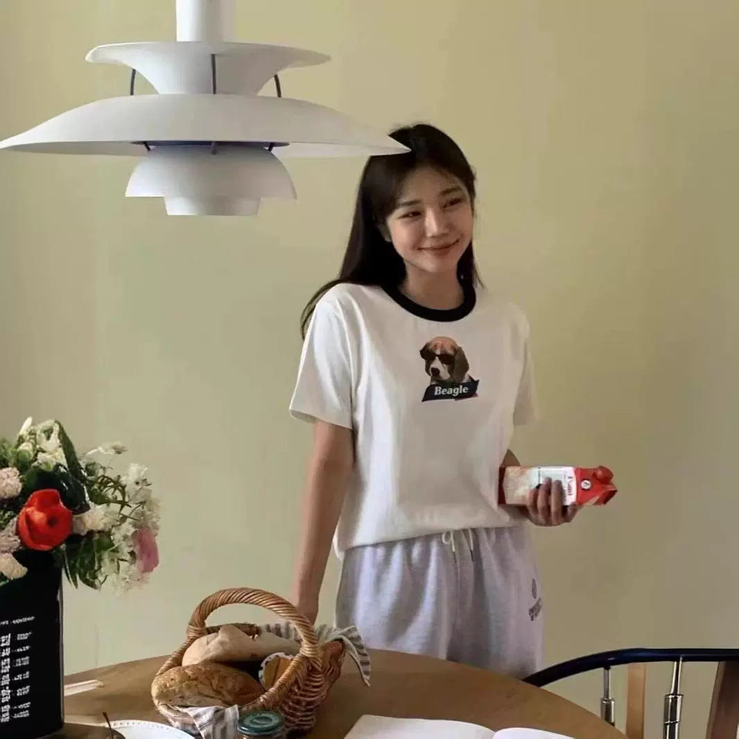 Women's Casual Color Block Cotton T Shirt
