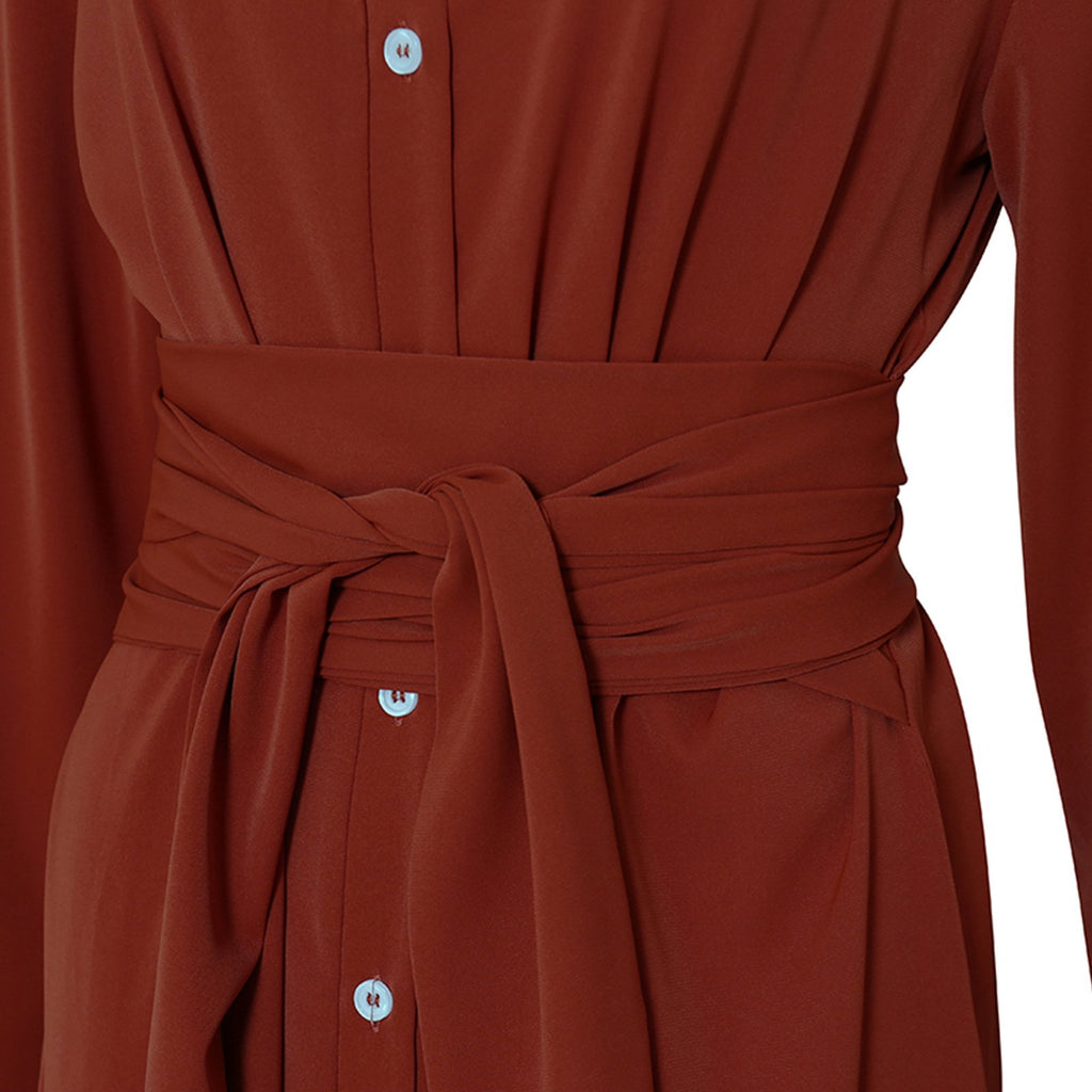 Women's Slim Single Breasted Shirt Dress Women's Dresses Unbranded
