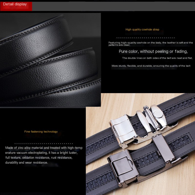 Men's Premium Leather Belt with Automatic Buckle