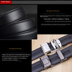 Men's Premium Leather Belt with Automatic Buckle