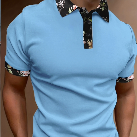 Men's Comfortable Printed Polo Shirt for Casual Wear
