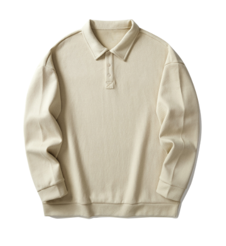 Men's Japanese Style Fall Winter Polo Shirt with Collar
