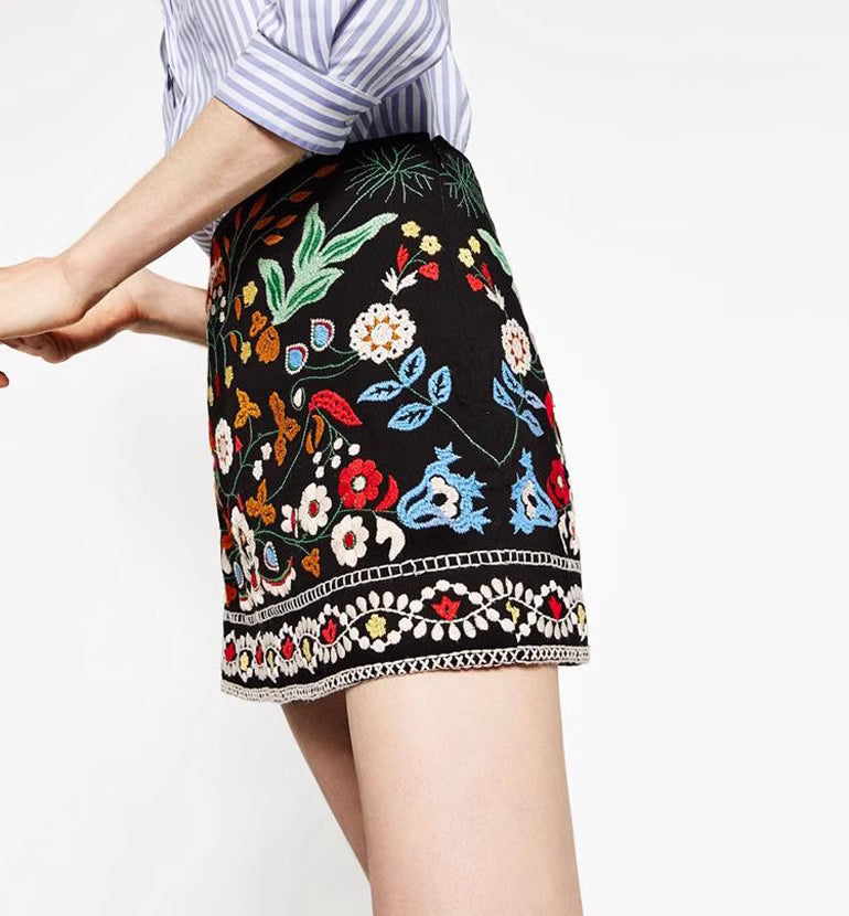 Women's Handmade Embroidered Mini Skirt Women's Skirt Unbranded