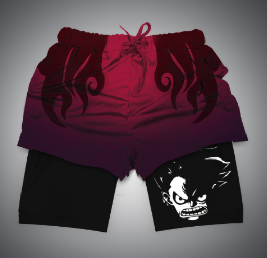 Men's Anime 2 In 1 Gym Shorts