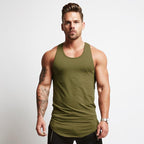 Men's Summer Solid Color Training Sports Tank Top Men's Tank Top Unbranded Army Green XL