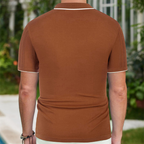 Men's Summer Polo Shirt Button Lapel Top