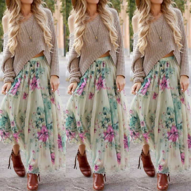 Women's Bohemian Maxi Skirt