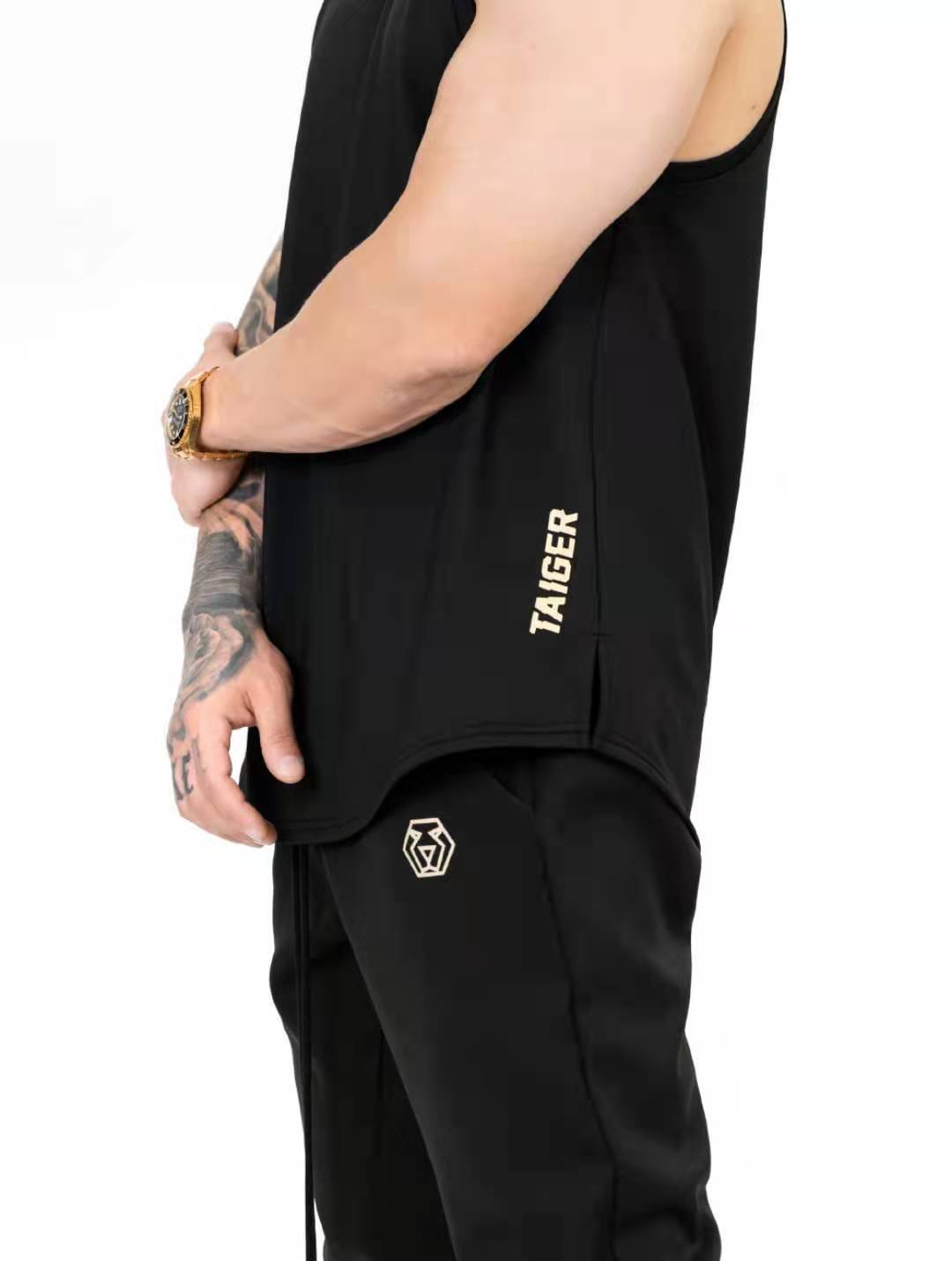 Men's Spring Summer Loose Fitness Tank Top with Zipper Secondary image
