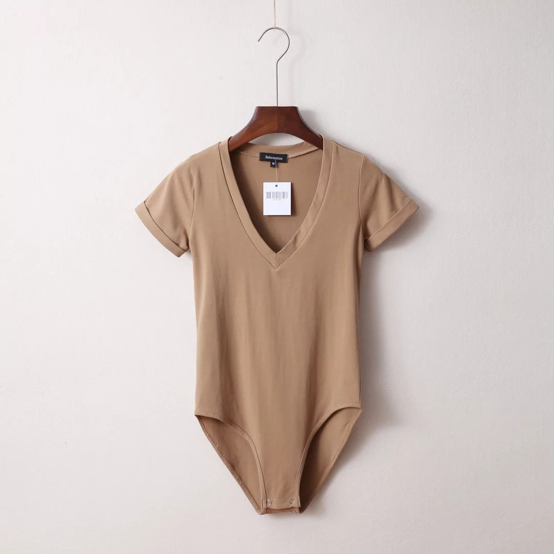 Women's Sexy Cross V Neck Slim Fit Short Jumpsuit for Women