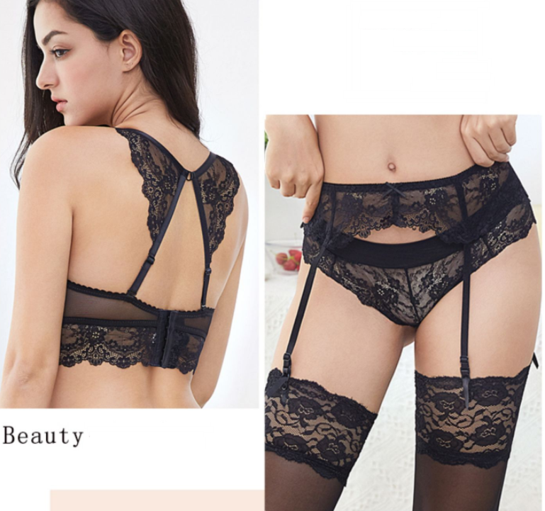 Women's Lace Lingerie Set With Stockings Women's Lingerie Unbranded