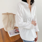 Women's Loose Plain Shirt Jacket