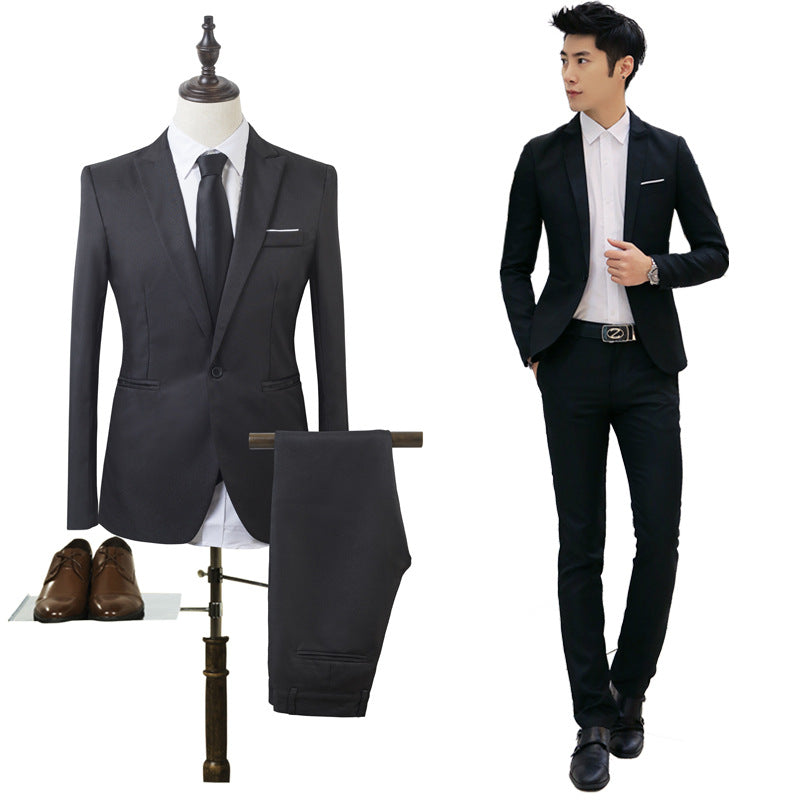 Men's Business Suit Set for Weddings and Formal Events