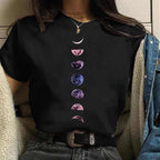 Women's Aesthetic Universe Planets Graphic T Shirt