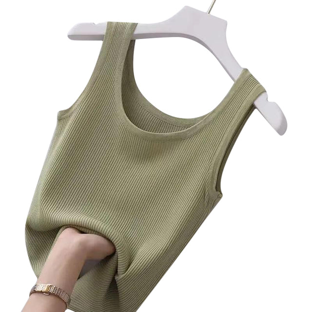 Summer Knitted Sleeveless Women's Slim Vest