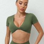 Women's Slim Fit V Neck Yoga Tee Stylish & Sporty Activewear