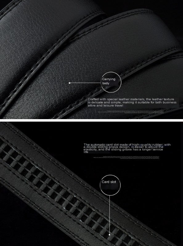 Men's Fashionable Automatic Buckle Leather Belt Secondary image