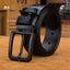 Men's Genuine Leather Belt - Black Simple Design