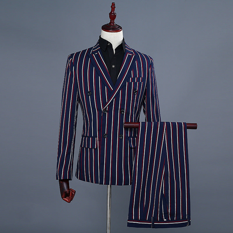 Men's Colorful Double Stripe Tuxedo Suit Set ILLUSION CO
