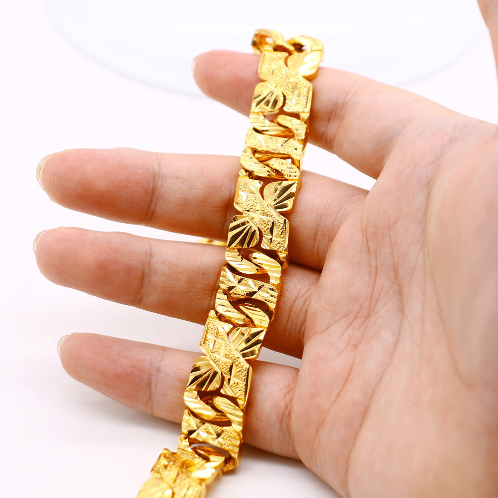 Men's Personalized Gold Geometric Bracelet