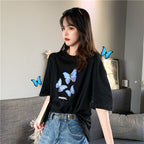Women's Butterfly Print Short Sleeve T Shirt