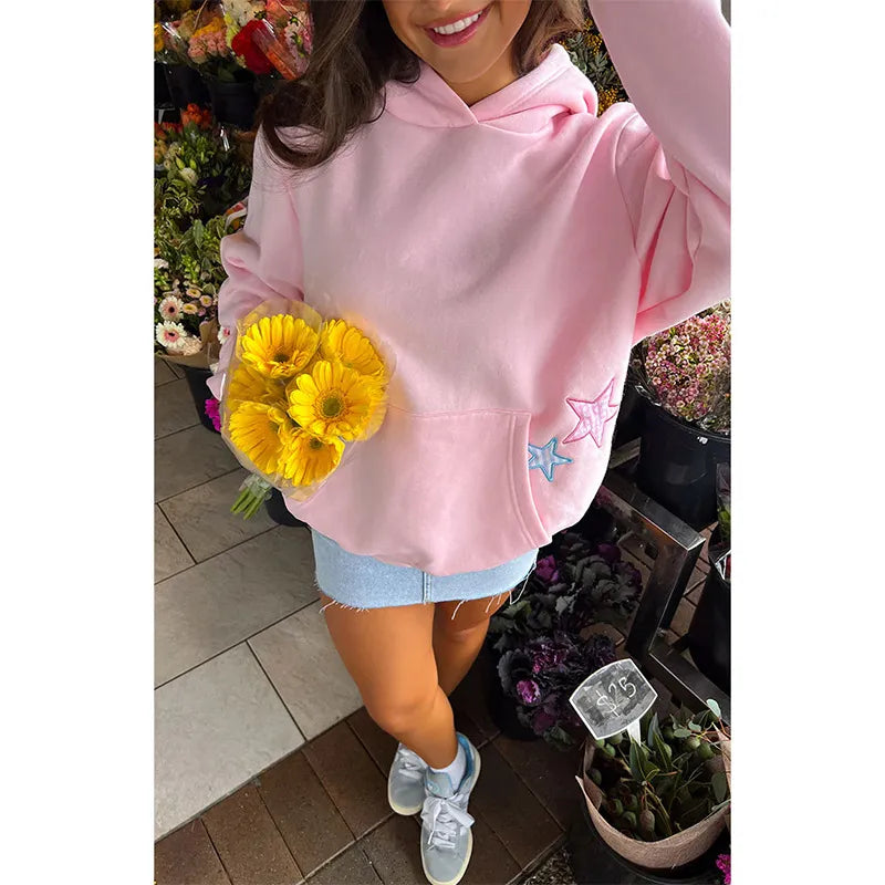 Women's Star Embroidered Hoodie Women's Hoodie Unbranded