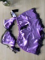 Women's Sexy Lace Lingerie Sleepwear Set Women's Lingerie Unbranded Lavender XXL