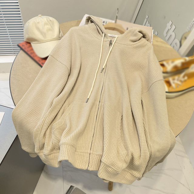 Women's Thermal Cardigan Zip Pullover Sweater