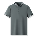 Men's Summer Solid Color Ice Silk Short Sleeve Polo Shirt