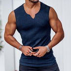 Men's Summer Knitted Striped Fitness Tank Top