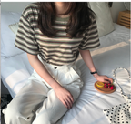 Women's Loose Striped Short Sleeve T Shirt