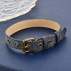Vintage Street Style Denim Choker with Buckle Design