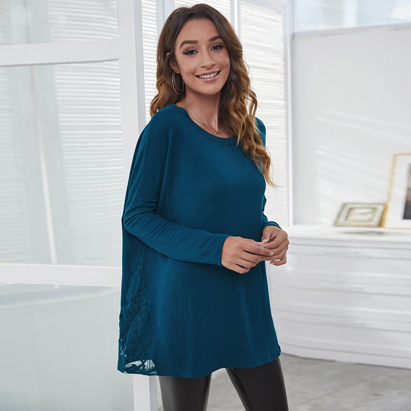 Women's Diamond Lace Patchwork T Shirt