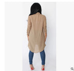 Women's Irregular Long Sleeve Chiffon Shirt
